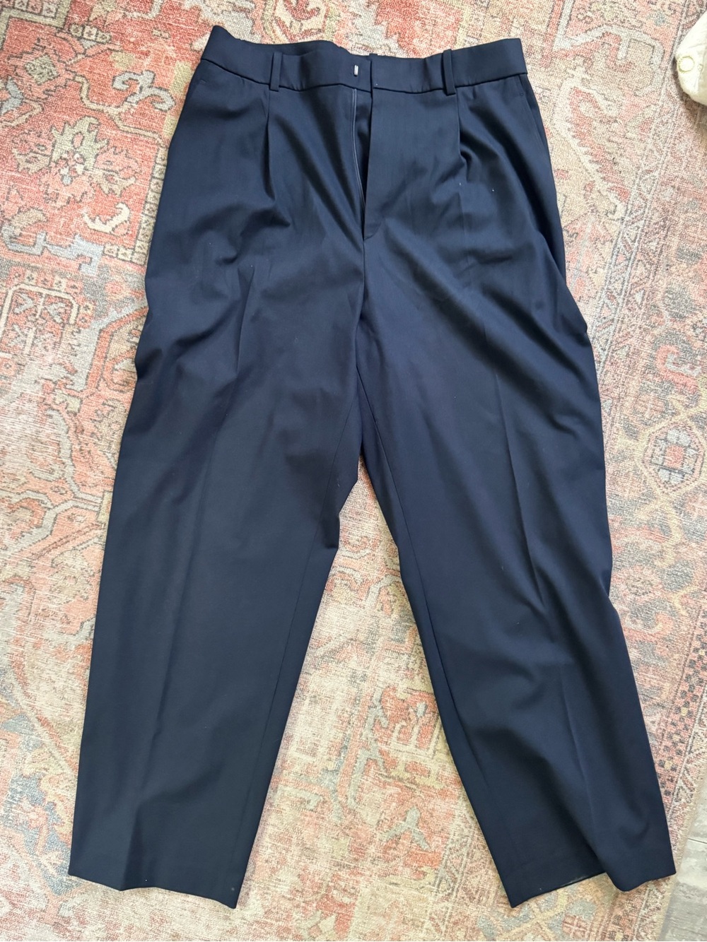 Uniqlo Men's Dark Navy Pleated Dress Pants
